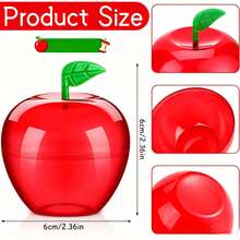 12pcs Thank You Week Gift Plastic Apple Shaped Large Capacity Red Candy Boxes, Thank You Gift Boxes, Suitable For Apple Thank You Gifts, Year-End Halloween Party Back To School Decorations - View 5