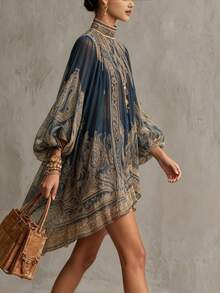 Women Midi Dresses - Blue - View 3