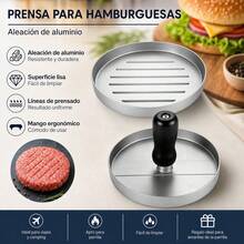 Aluminum Alloy Hamburger Press With Ergonomic Handle, 11.5 X 8 Cm Round Meat Mold For BBQ And Grilling, Professional Silver Kitchen Tool - Grey - View 3