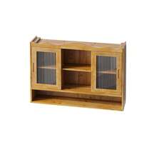 90CM Retro 2 Door Sliding Cabinet Three Layers Of Storage Space,Suitable For Bathrooms,Kitchens,Dining Rooms,Natural - 彩色 - 查看 8