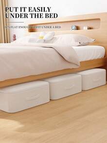 Extra Large Underbed Folding Storage Box, Thickened Durable Tear-Resistant, With Reinforced Sturdy Handles And Zippers, Space-Saving For Closet, Suitable For Storing Blankets, Towels, Bedding, Sweaters, Pillows, Bedroom Home Storage, Essential For School Dorms - Multicolor - View 3