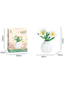 Flower Building Block Bouquet With Vase, DIY Building Block Plant Model, Aesthetic Room Desktop Decoration, Suitable For Children 6 Years And Above, Ideal Gift For Friends And Girls - Multicolor - View 16