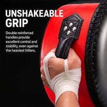 33x17.5cm Professional Boxing Pads, Double Reinforced Handles, Wear-Resistant PU Shell, Easy To Clean, Ideal For Striking Drills And Power Training - Black - View 4