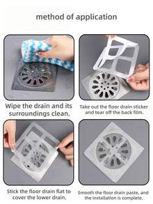 Disposable Drain Mesh Stickers For Kitchen Food Residue Filtration, Bathroom Drain Hair Catcher, Anti-Insect And Anti-Odor Drain Net, Use And Toss - A - View 6