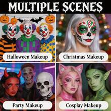 Fit Colors 14-Color Face & Body Paint Sticks, Cat Wajah Berbasis Minyak, Cocok untuk Cosplay Halloween, Tengkorak, Vampir, Badut, Riasan Panggung & Kostum Pesta - MultiWarna - View 6