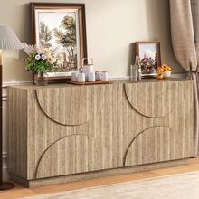 Sideboard Mit Regalen, Sideboard Mit Rebounder, Natürliche Holzmaserung - 彩色 - 查看 8