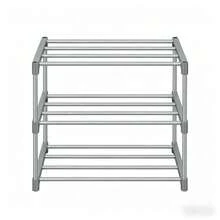 Scarpiera aperta, scaffale portaoggetti autoportante, scaffale portaoggetti (solo con scaffale), 42 x 30 x 37 cm - Grigio - Visualizzare 4