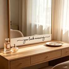 Pegatina de pared de vinilo "Te ves increíble", letras negras escritas a mano, calcomanía de pared removible e impermeable para dormitorio, sala de estar, arte decorativo - Negro - Ver 3