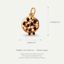 1pc Picnic Snack Pendant Charm, K-Style, 14K Gold Plated Copper Material, Suitable For Daily DIY Handmade, Decorative Earring Embellishment, Factory Semi-Finished Product Production And Other Scenarios - Multicolor - View 11