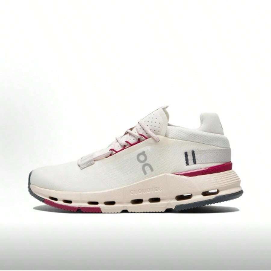 On Running Women Running Shoes - 奶白 / 寶石玫紅 - 查看 1