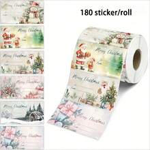 180pcs/Roll Merry Christmas Gift Labels, Penguin Pattern Christmas Name Stickers, Used For Gift Wrapping, Christmas Label Sticker Set, Santa Claus Gift Bag Labels, Boy Girl Gift Decoration Christmas Labels, Christmas Supplies - Christmas Gift + Snowman - View 8