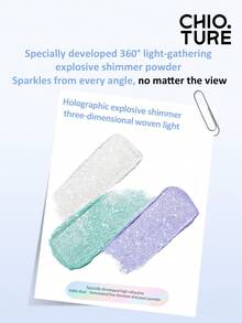 CHIOTURE Galaxy Shimmer Highlighter Powder, Diamond Glitter Highlight Powder, Intense Shimmer Pearlescent Finish, Multi-Use Brightener For Face, Inner Corners Of Eyes & Body, Fine Shimmer Contour Powder, Perfect For Beginners - 03 Evening Lilac - View 4