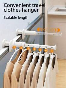1/2pcs Travel Hanger Set, Portable Retractable Multi-Function, Easy To Install And Carry, Non-Slip Space-Saving, Suitable For RV Travel And Camping, Back To School, Christmas And Halloween Gifts - Multicolor - View 7