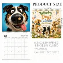 2027 Wall Calendar, 2027 Funny Dog Wall Calendar, 12-Month Calendar Planner, Double Spiral Bound, With Large Writable Blocks, US Holidays, Ideal Christmas New Year Gift For Mom, Women, Colleagues, Teachers - A - View 2