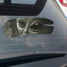 Alien Stickers, Suitable For Cars, Laptops, Trucks, Windows, Mirrors And Walls, Size Approx 30cm. Funny Space Design Window Bumper Stickers. Halloween, Halloween Decor, Autumn Home Decor, Halloween Home Decor, Ghost Face, Halloween Window Stickers - Multi-color - View 9
