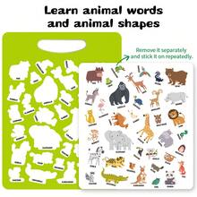 Forest Wildlife Jelly Sticker Book, Immersive Scene Recreation, Baby Nature Science Enlightenment Game, Develop Logical Thinking - Green - View 5