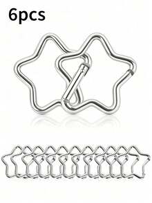星形彈簧鉤，鋁合金登山扣，中性款，適用於戶外攀岩、背包旅行與日常穿戴 - 銀色 - 查看 15