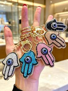 1pc Evil Eye Keychain Hip-Hop Style Car Interior Decoration Pendant Bag Charm - Multicolor - View 1