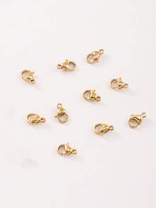 10/20 Pcs/Set Stainless Steel Lobster Clasps, Durable DIY Jewelry Making Accessories For Necklace Bracelet Anklet Repair & Craft - Multicolor - View 10