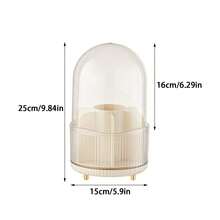 Tempat Kuas Makeup Berputar 360° dengan Penutup Debu, Kotak Penyimpanan Kosmetik Meja Multi-Kompartemen yang Dapat Dilepas, Tempat Pena Multifungsi Tahan Debu dan Lembap, Tempat Lipstik, Pensil Alis, Tempat Penyimpanan Perlengkapan Rias - MultiWarna - View 12