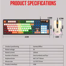 RAIKU T18 3-In-1 Color Block Gaming Keyboard And Mouse Set With Backlit Keys, Volume Knob, 104-Key Wired Keyboard, Multi-Color Block Keyboard, 3-Button Backlit Mouse, Includes Mouse Pad - View 11