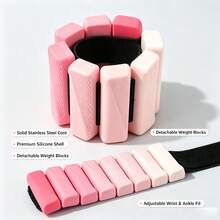 1 Pair Adjustable Size, Detachable Weight, Portable Strength Training Silicone Wrist & Ankle Weights, 1lb (480g) Per Pair, With Solid Steel Core, Suitable For Yoga, Dance, Walking, Pilates, Running, Aerobics, Home Workout Wearable Fitness Bands, Multiple Colors Fitness Accessories Available - Multicolor - View 12