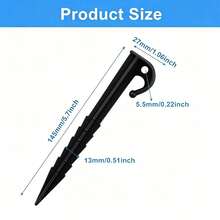 8pcs/4pcs/1pc Tent Stakes Set - Plastic Inflatable Stakes, Suitable For Outdoor Camping Anchoring, Halloween Yard Decoration And Christmas Garden - Black - View 4