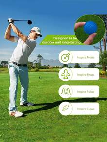 24pcs Random Color Wear-Resistant Golf Practice Balls, Mixed Colors, PE Material High Elasticity Durable, Realistic Touch And Flight Effect, Suitable For Indoor Or Outdoor Sports Training - Multicolor - View 5