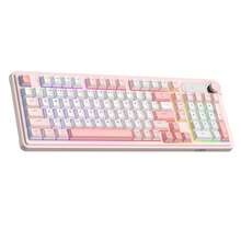 MageGee GK960 98% Wireless Membrane Keyboard, RGB Backlit, Mechanical Feel Quiet Typing, Three-Mode Wired/Bluetooth/2.4G Cream Style Keyboard With Number Pad, 4000mAh Battery, Knob, Suitable For Laptop And Desktop Computer - View 13