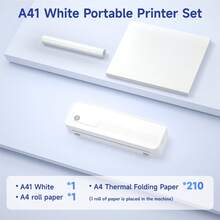 Printer Portabel Nirkabel ORICO - Printer Termal, Printer Tanpa Tinta Desktop. Mendukung kertas termal lipat ukuran US Letter dan A4, kompatibel dengan ponsel pintar dan tablet, kertas cetak dapat dibeli secara terpisah. - Putih - View 14