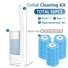 Toilet Brush Upgraded Disposable Toilet Brush Set Long Handle Wall‑Mount Design With Replaceable Brush Heads Hygienic Hands‑Free Bathroom Toilet Bowl Cleaning Supplies - Modern - View 6