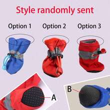 4pcs Small Dog Waterproof Dog Shoes, Protect Pets' Paws And Keep Them Dry - Red - View 5