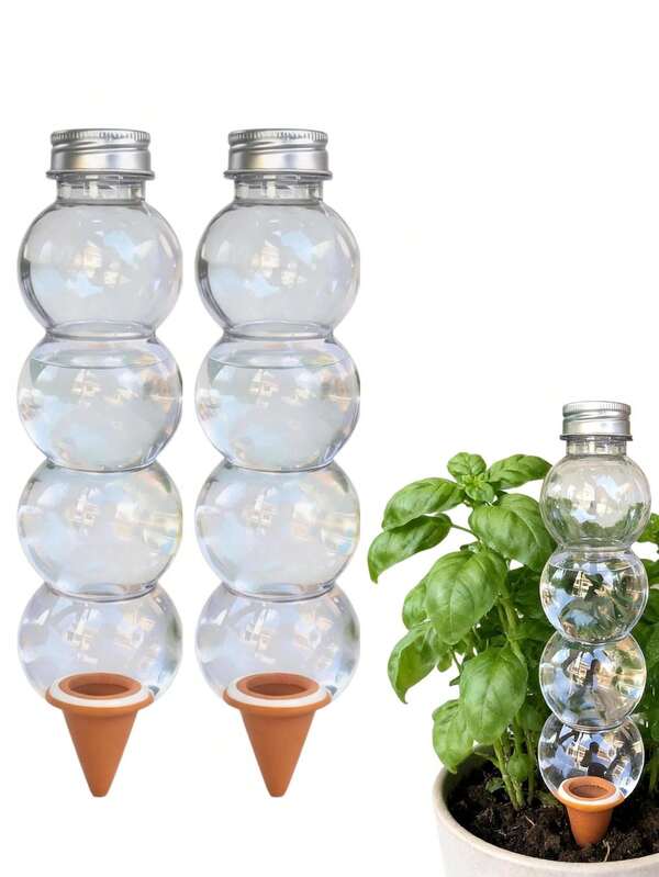 1/2pcs Plant Lover Exclusive Long Gourd-Shaped Automatic Watering Device, 520ml Large Capacity Water Storage, Suitable For Forgetful Gardening Enthusiasts During Business Trips And Travel