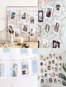 20pcs/Set Paper Photo Frame Set, Hanging Photo Display Banner, DIY Clip Photo Display Rack, Suitable For Home, Baby Room, Office, Wedding And Party Decoration - Multicolor - View 8