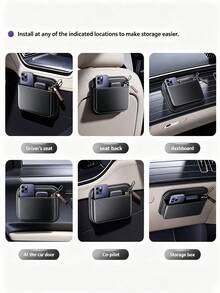 Car Storage Bag, Adhesive Front And Passenger Seat Center Console Storage Box, Multifunctional Car Seat Gap Storage Bag, Car Storage, Tidy Car Interior Space, Car Storage Organizer - Multicolor - View 5