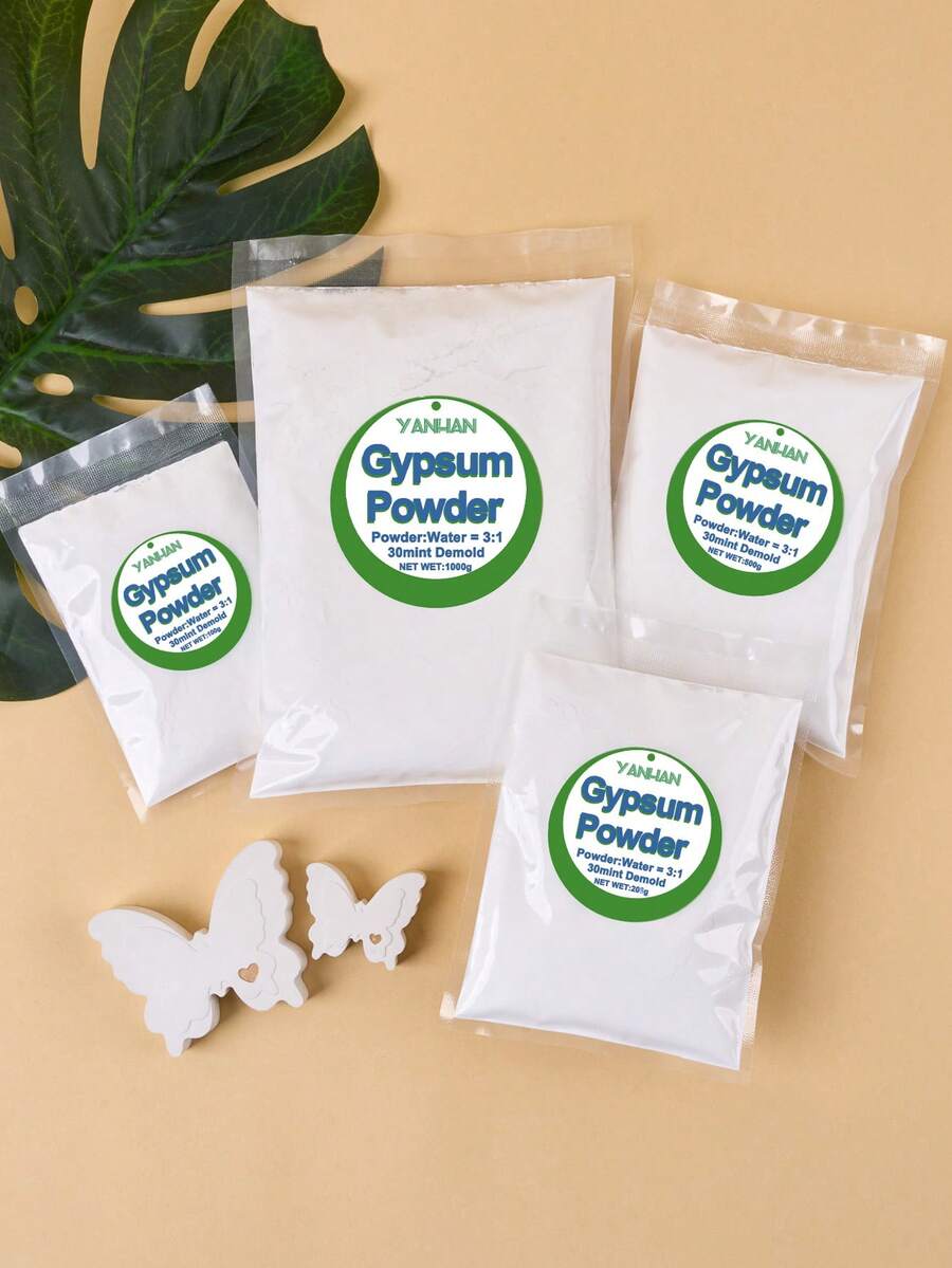 100g/200g/500g/1000g 袋裝樹脂高密度石膏粉,DIY雕塑模具、花瓶製作鑄造生產材料,桶裝石膏粉 - powder - 查看 1