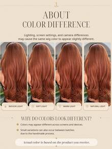 Ginger Copper 26 Inch Synthetic Hair, Bangs Wavy Curls Layered Cut, Voluminous Long Style, Fashion Accessory For Daily, Party, Halloween And Christmas - Dirty Orange - View 8