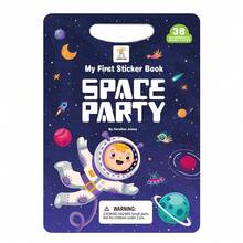 Space Party Adventure Theme Jelly Sticker Book, Universe Planets Astronaut Stickers, Free Creation Space Scene Game, Inspire Children's Aerospace Dreams And Imagination - Blue - View 2