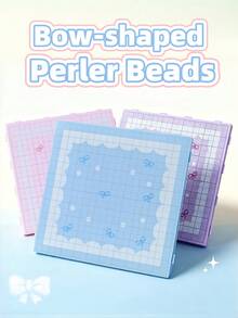 1件特大號 120/104/52 顆方型透明白色與彩色 Perler 珠子模板板，附刻度，適用於 2.6mm 珠子，Perler 珠子 DIY 工具組，珠飾製作材料，生日禮物與節日派對小禮，萬聖節，紫色藍色粉色 - 混合款 - 查看 2