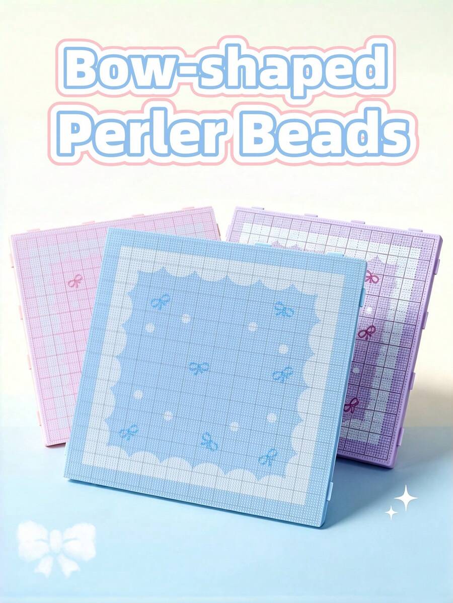 1件特大號 120/104/52 顆方型透明白色與彩色 Perler 珠子模板板，附刻度，適用於 2.6mm 珠子，Perler 珠子 DIY 工具組，珠飾製作材料，生日禮物與節日派對小禮，萬聖節，紫色藍色粉色