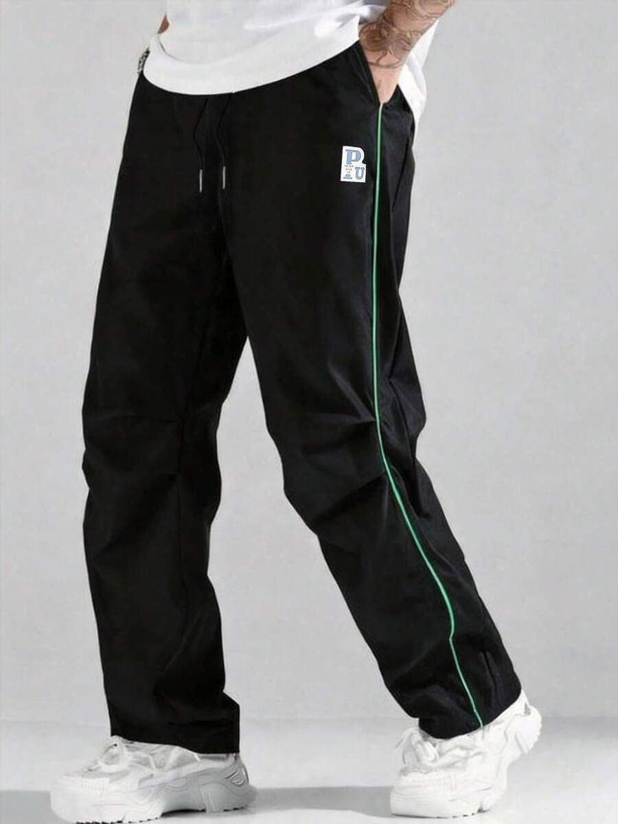 Men's Autumn Fashion Minimalist Casual Sports Pants Outdoor Running Daily Commute Long Pants - Black - View 1
