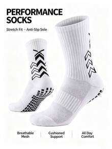 9 Pairs Random Assorted Non-Slip Soccer Socks, Unisex Anti-Slip Wear-Resistant Sports Socks, Football Basketball Running Socks - Multicolor - View 8