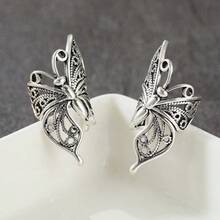 Minimalist Hollow Butterfly Ear Clips, No Piercing, Personalized Exquisite Wedding Atmosphere Women's Accessory - Silver - View 5