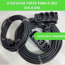 Extensão PP 2X1,5MM Reforçada Preta Cabo PP 1,5 mm Bivolt. GRANDE, MEDIA, PEQUENA, ROBUSTA - Entrada do Brasil (220V) - Visão 2