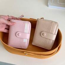 Women's Snap Button Zipper Wallet With Multiple Card Slots - Multicolor - View 9