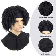 Headband Wig For Men 6Inch Short Afro Style Men's Synthetic Dreadlock Wig With Headband 100% Heat Resistant Fiber Daily Use Hairpiece - Multicolor - View 7
