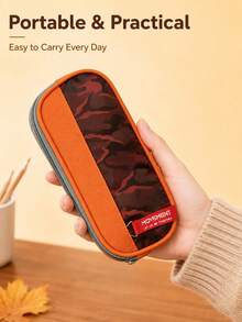 Personalized Double Layer Pencil Case, Customizable Text Stationery Storage Bag, With Name, Large Capacity Pencil Box, Suitable For School And Office - Multicolor - View 4