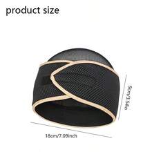 2-In-1 Non-Slip Sleep Headband - Mesh Durag Cap Suitable For Any Different Hairstyles, Adjustable Hook And Loop Closure, Comfortable And Breathable Mesh Cap - A - View 3