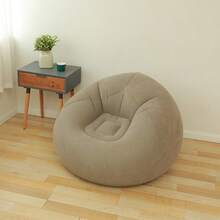 充氣懶人沙發 單人懶人沙發椅 家用休閒植絨沙發 戶外露營便攜折疊沙發 - 彩色 - 查看 9