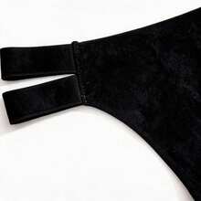 Mystèrelle Cut Out Sexy Thong Panty, Black, Low Rise - Black - View 5